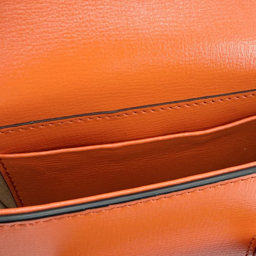 Gucci 2-Way Mini Horsebit Mini Shoulder Bag Crossbody Leather Orange Gold — view 8