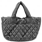 Chanel Handbag Coco Cocoon PM Reversible Tote CC Logo Quilted Nylon Gray — view 2