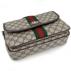 Gucci 2-Way Ophidia Top Handle Shoulder Bag Crossbody GG Supreme Canvas Leather — view 3
