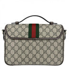 Gucci 2-Way Ophidia Top Handle Shoulder Bag Crossbody GG Supreme Canvas Leather — view 2