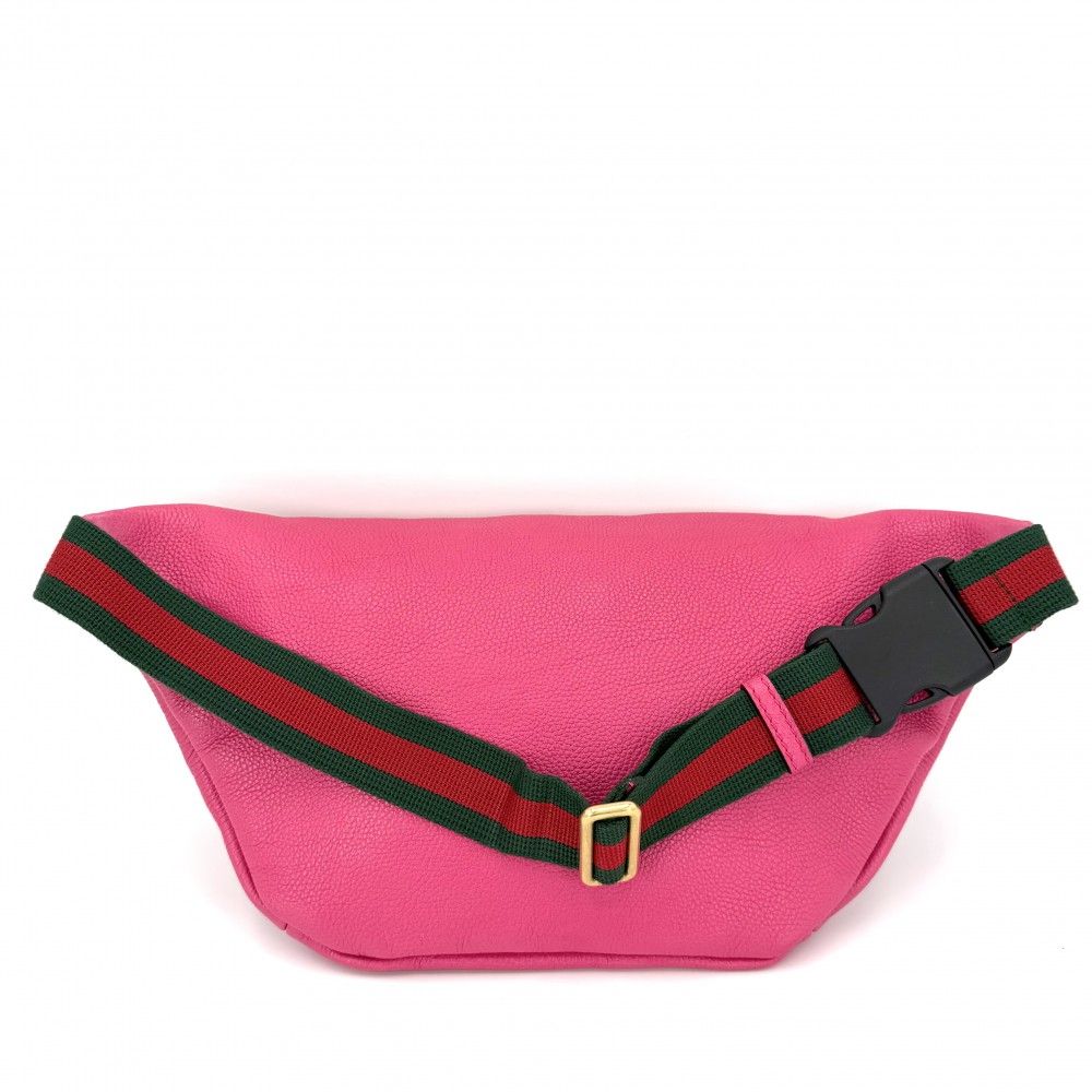Gucci Waist Bag Logo Print Sherry Line Crossbody Leather Pink Gold — view 2