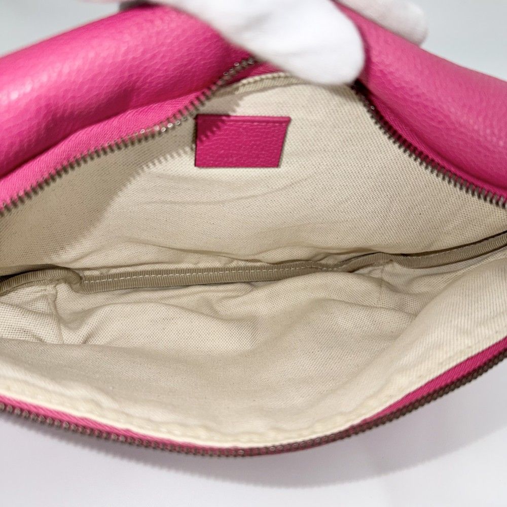 Gucci Waist Bag Logo Print Sherry Line Crossbody Leather Pink Gold — view 4