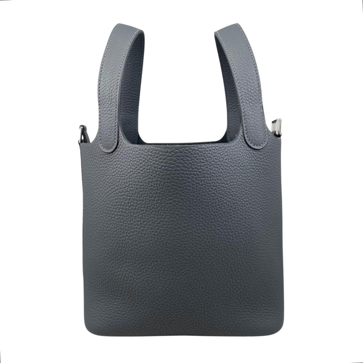 Hermes Handbag Picotin Lock PM Taurillon Clemence Grimisty Gray Silver — view 3