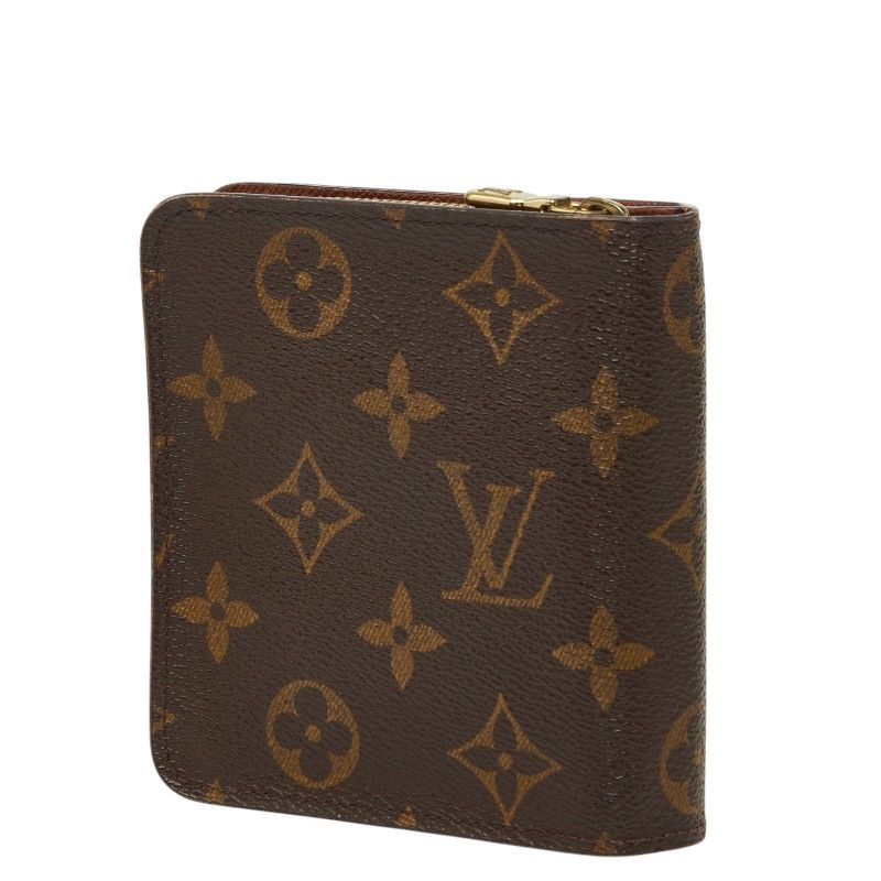 Louis Vuitton Monogram Compact Zip Wallet Brown Leather — view 2
