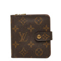 Louis Vuitton Monogram Compact Zip Wallet Brown Leather