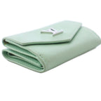 Louis Vuitton Portefeuille Lock Mini Trifold Wallet Leather Mist Green KH — view 4