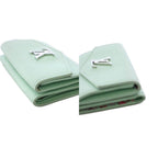 Louis Vuitton Portefeuille Lock Mini Trifold Wallet Leather Mist Green KH — view 9
