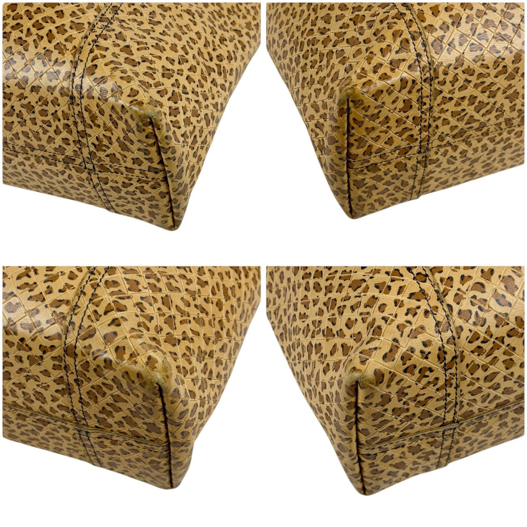 Bottega Veneta Intreccio Mirage Tote Leopard Brown Beige Butterfly Charm — view 5