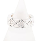 Chanel Ring Quilted White Gold