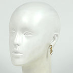 Chanel CC Logo Rhinestone Earrings Swing Gold — view 5