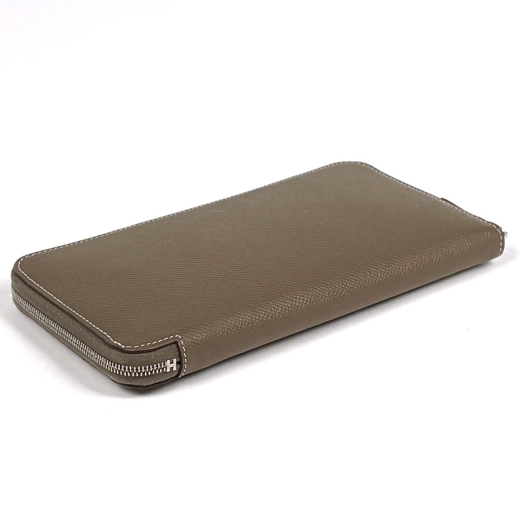Hermes Azap Long Silk in Zip Around Wallet Veau Etoupe — view 2