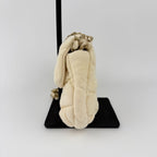 Chanel CC Logo Bubble Quilt Chain Shoulder Bag Crossbody Cream Cotton Vintage — view 8