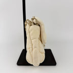 Chanel CC Logo Bubble Quilt Chain Shoulder Bag Crossbody Cream Cotton Vintage — view 7