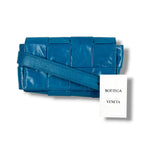 Bottega Veneta Cassette Cross Belt Bag Waist Pouch Maxi Intrecciato Leather Blue — view 3
