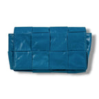 Bottega Veneta Cassette Cross Belt Bag Waist Pouch Maxi Intrecciato Leather Blue — view 4