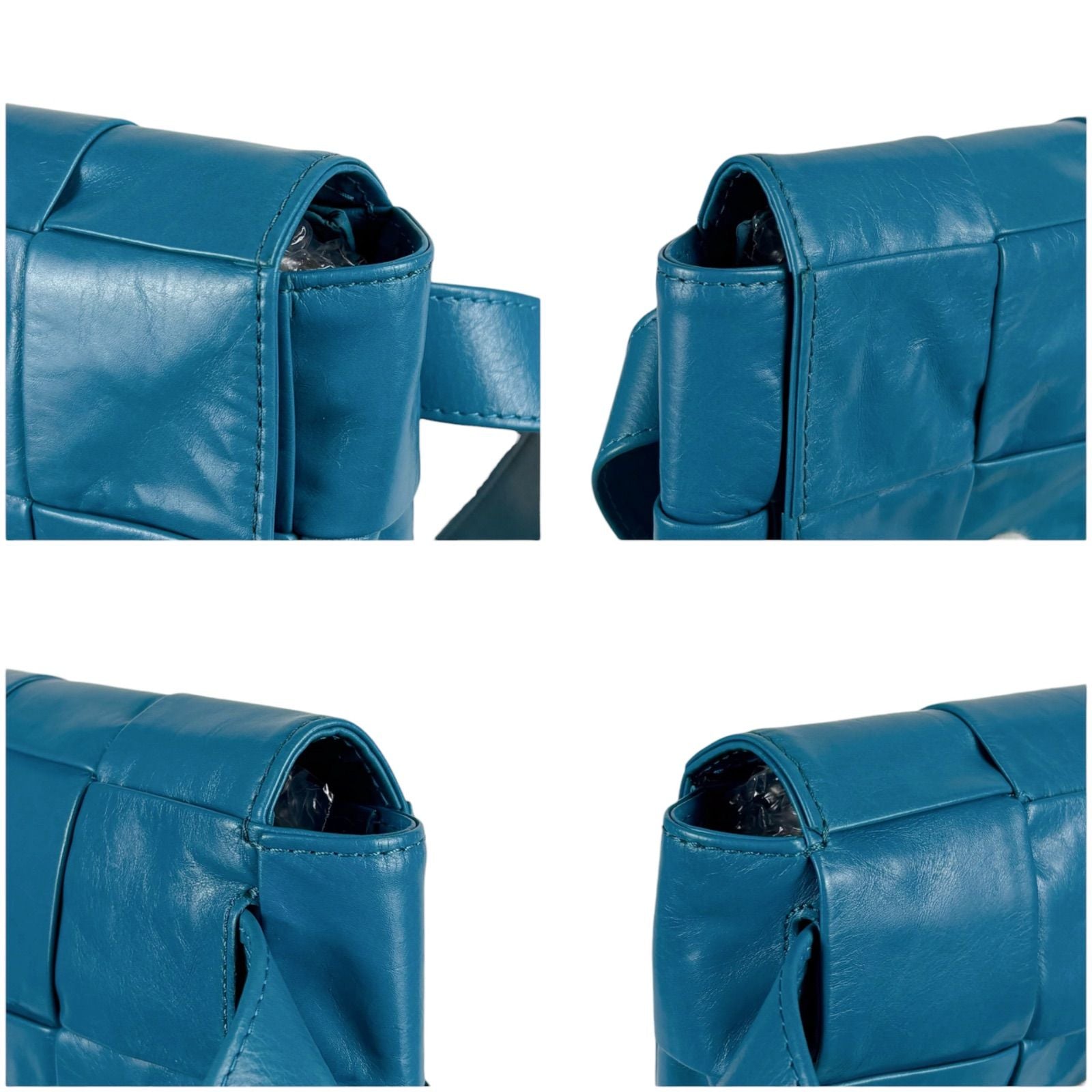 Bottega Veneta Cassette Cross Belt Bag Waist Pouch Maxi Intrecciato Leather Blue — view 7