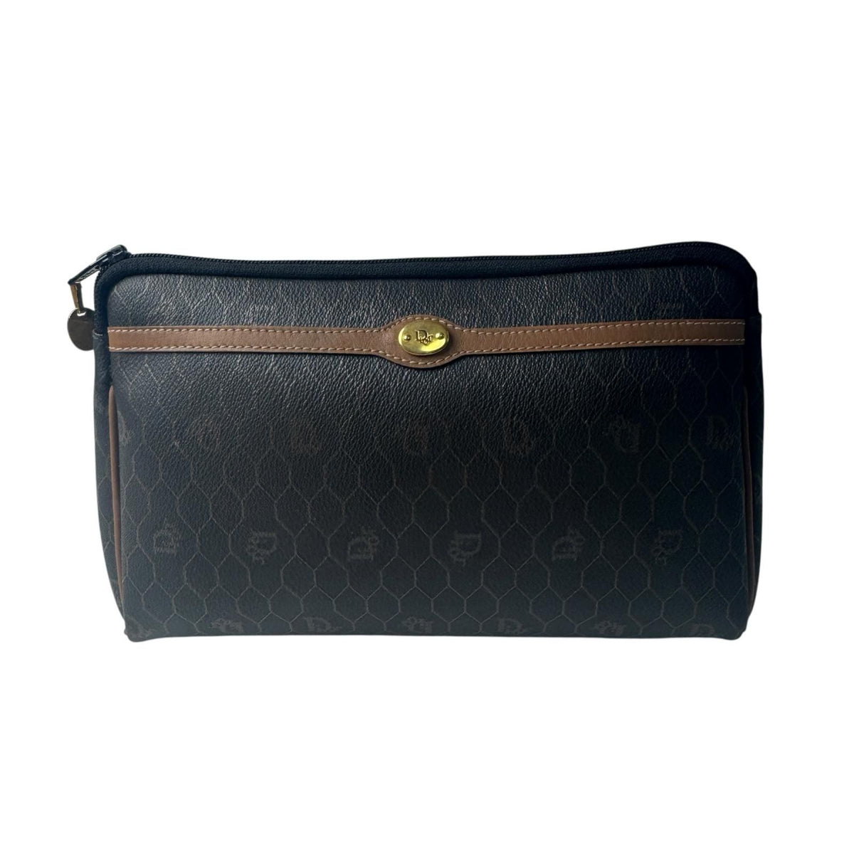 Dior Vintage Honeycomb Pattern Pouch Clutch