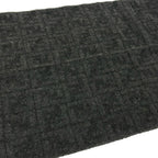 Fendi Shawl Dark Gray Black Zucca Pattern Wool Scarf — view 3