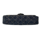 Chanel Shoulder Bag Quilted Navy Chain Gold Flap Turnlock — view 5