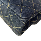 Chanel Shoulder Bag Quilted Navy Chain Gold Flap Turnlock — view 9