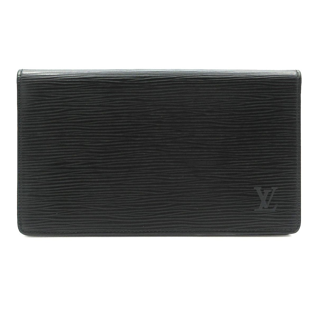 Louis Vuitton Wallet Epi Noir Check Case Leather