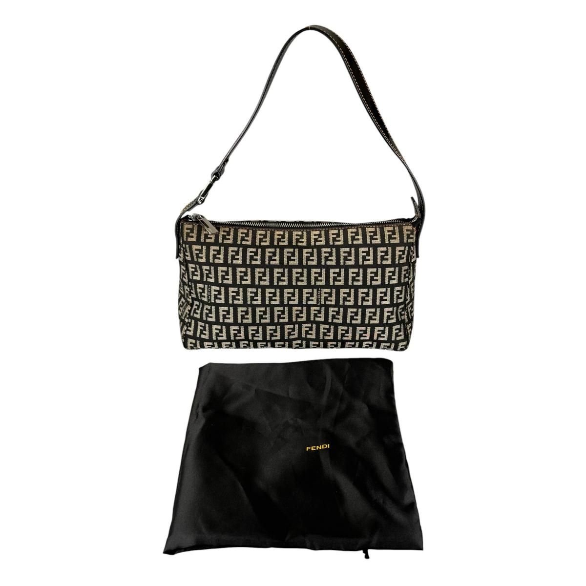 Fendi Zucchino Shoulder Bag Lightweight Gray