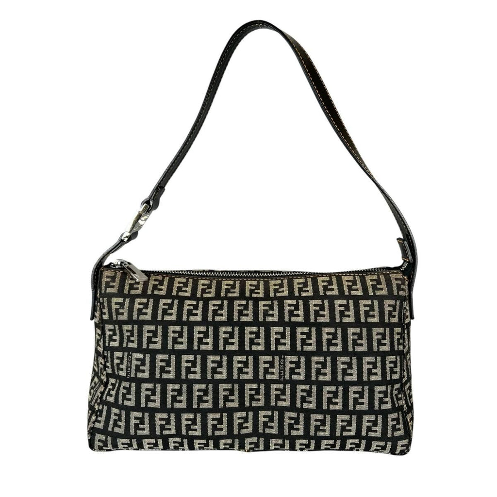 Fendi Zucchino Shoulder Bag Lightweight Gray — view 2