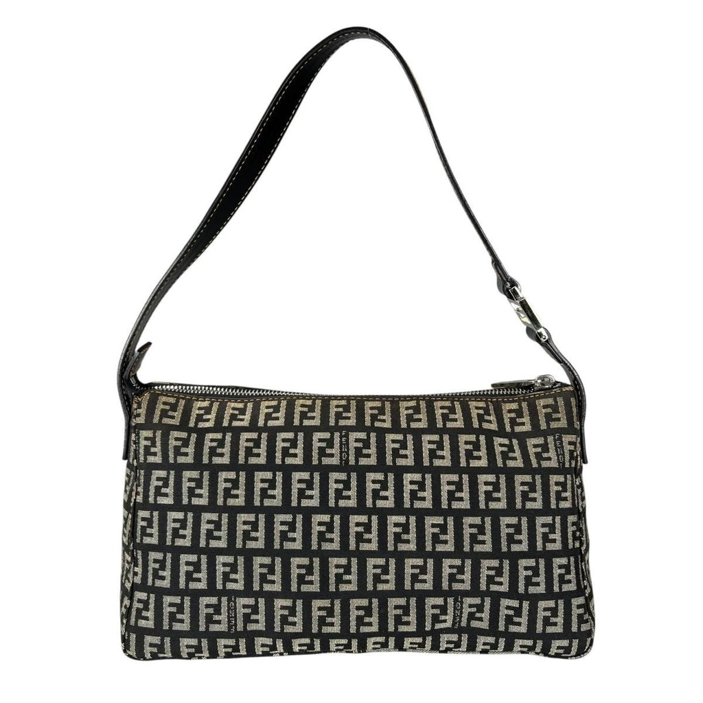 Fendi Zucchino Shoulder Bag Lightweight Gray — view 3