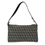 Fendi Zucchino Shoulder Bag Lightweight Gray — view 3