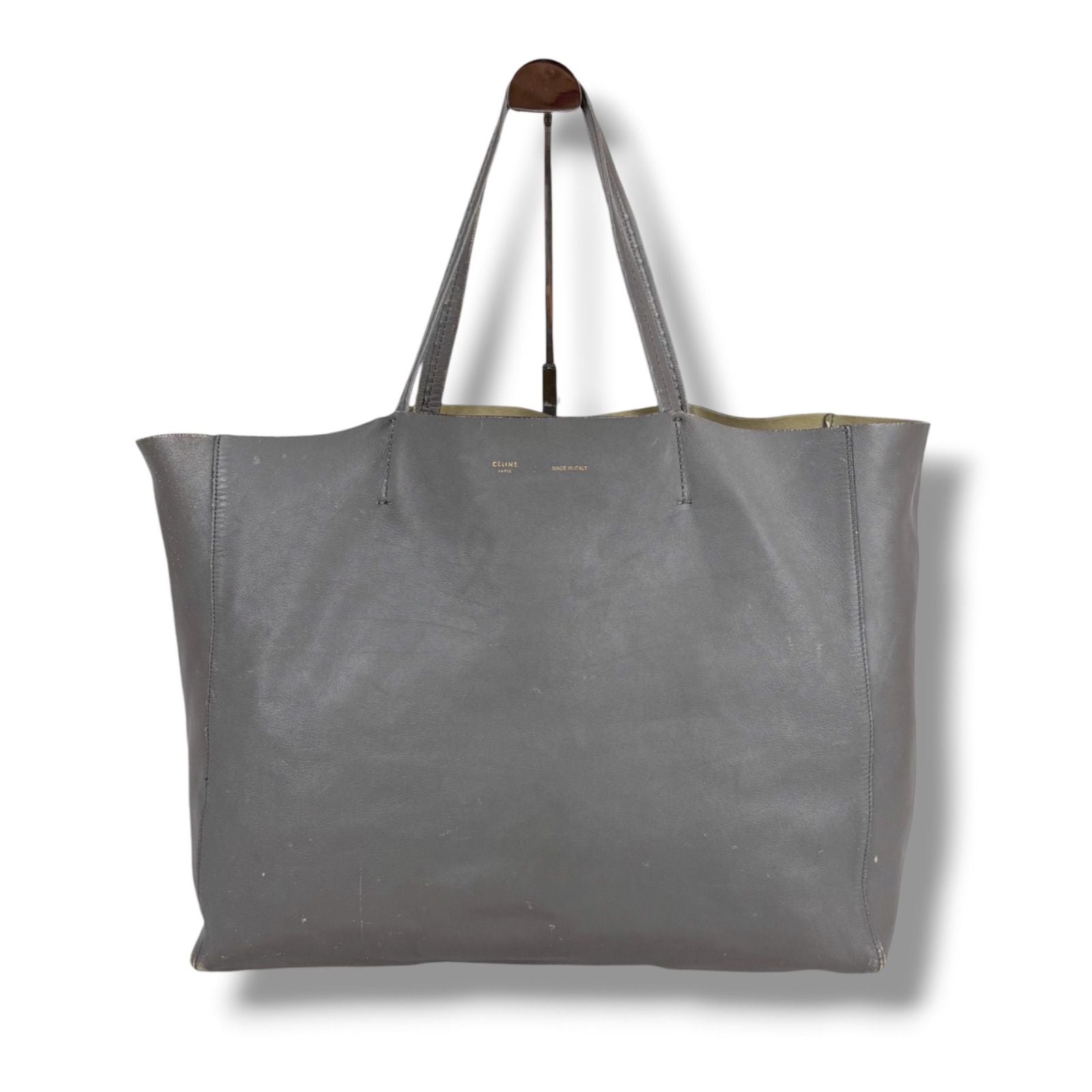 Celine Horizontal Cover Tote Light Gray Leather Shoulder Bag