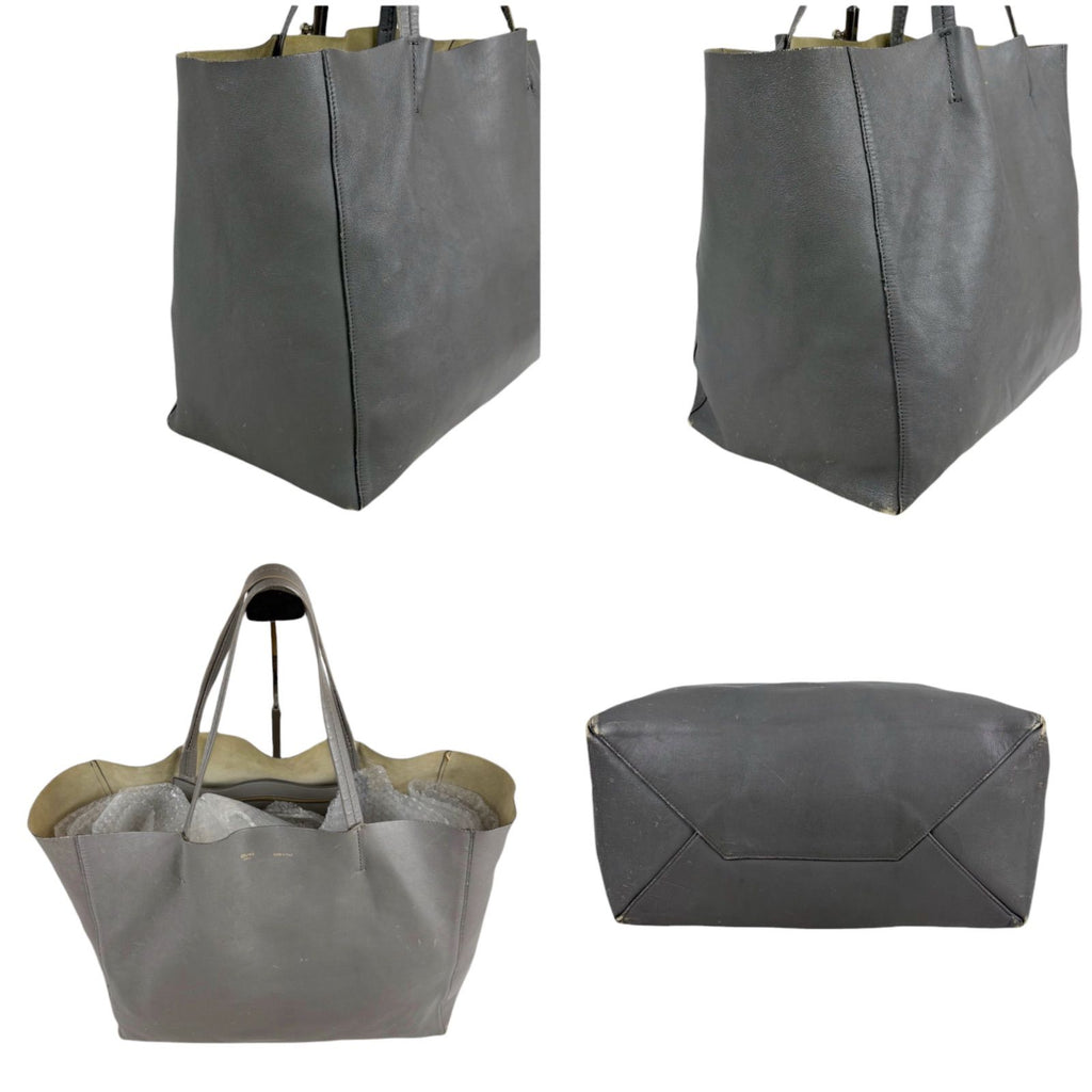Celine Horizontal Cover Tote Light Gray Leather Shoulder Bag — view 3