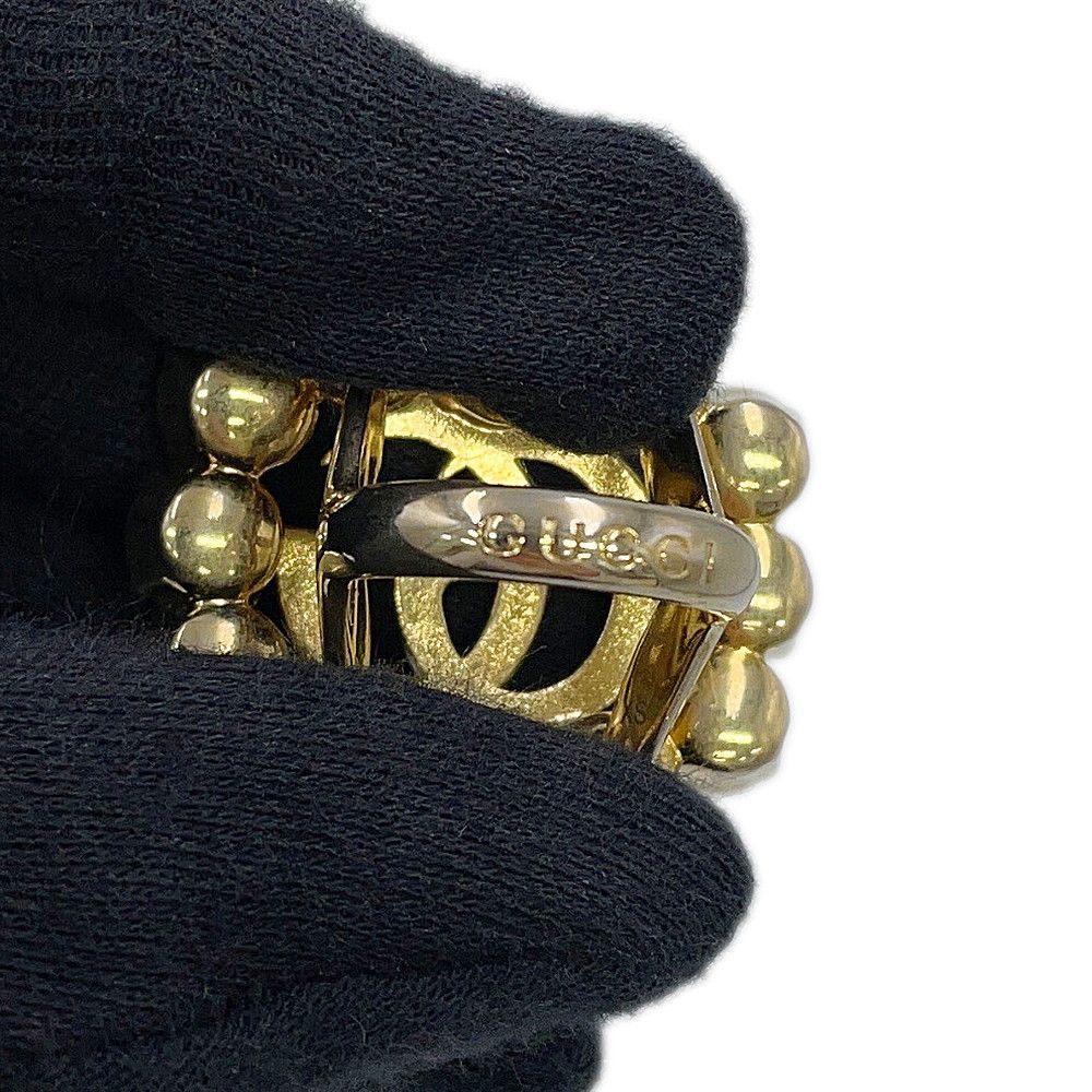 Gucci Ring Crystal Double Logo Metal Faux Pearl XS