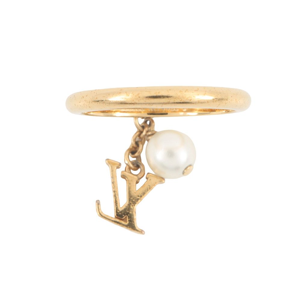 Louis Vuitton Ring LV Iconic Metal Faux Pearl