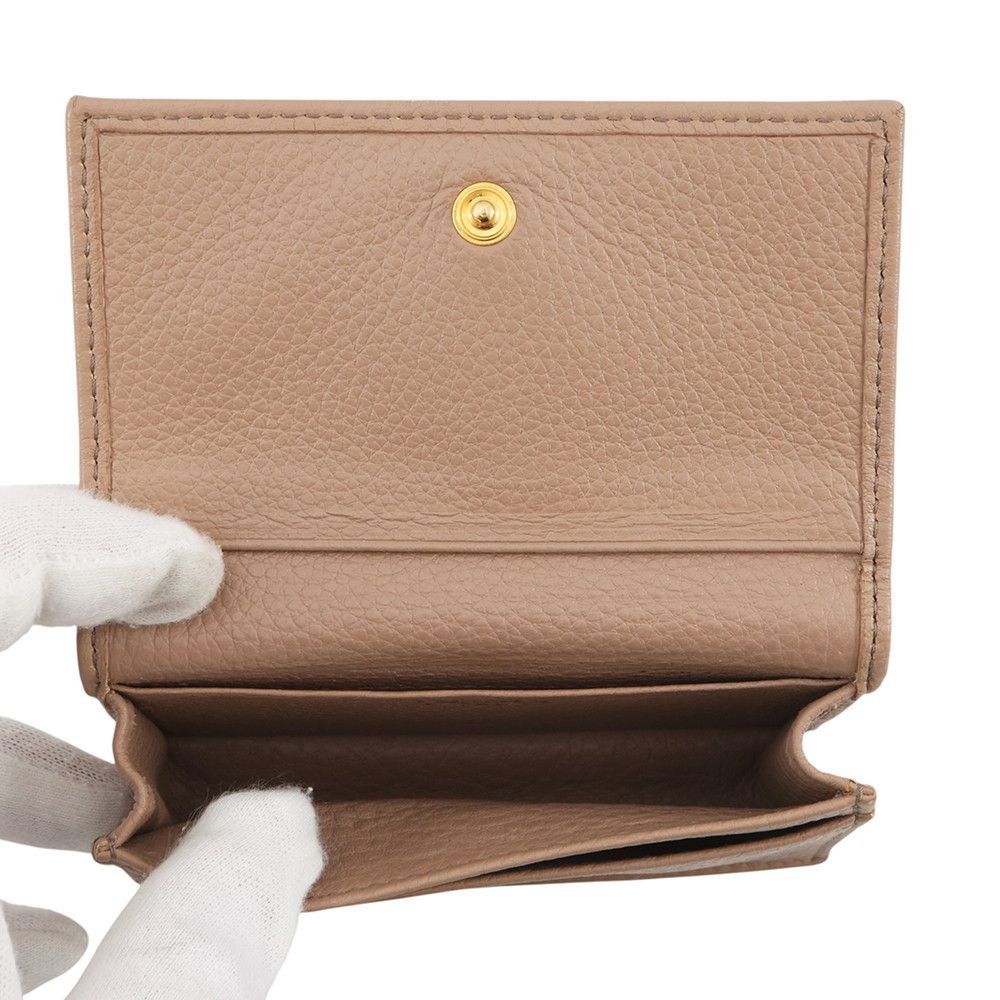 Prada Card Case Logo Leather Wallet Business — view 5