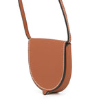 Loewe Coin Case Heel Pouch Mini Purse Leather Shoulder Bag Brown — view 2