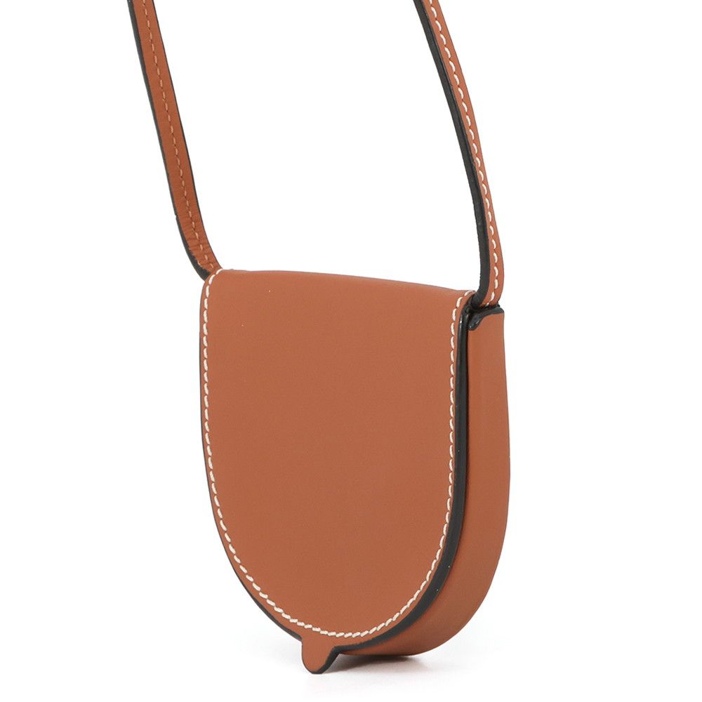 Loewe Coin Case Heel Pouch Mini Purse Leather Shoulder Bag Brown — view 2
