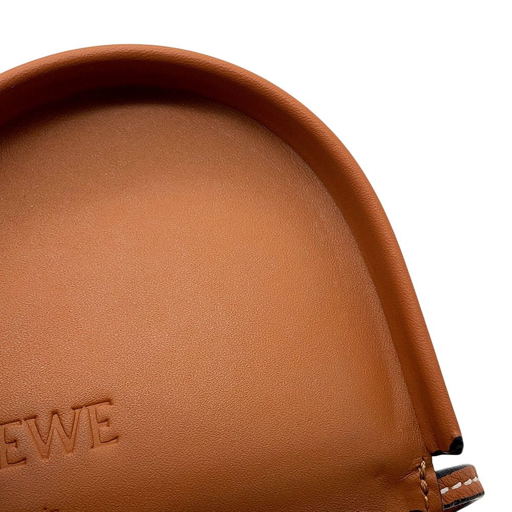 Loewe Coin Case Heel Pouch Mini Purse Leather Shoulder Bag Brown — view 8