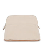 Hermes Pouch Bolide Mini Beige Silver Canvas Case