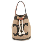 Celine Handbag Teen Drawstring Triomphe Canvas Leather