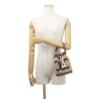 Celine Handbag Teen Drawstring Triomphe Canvas Leather — view 4