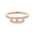 Hermes Ring Link Diamond Total 18k Pink Gold