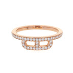 Hermes Ring Link Diamond Total 18k Pink Gold