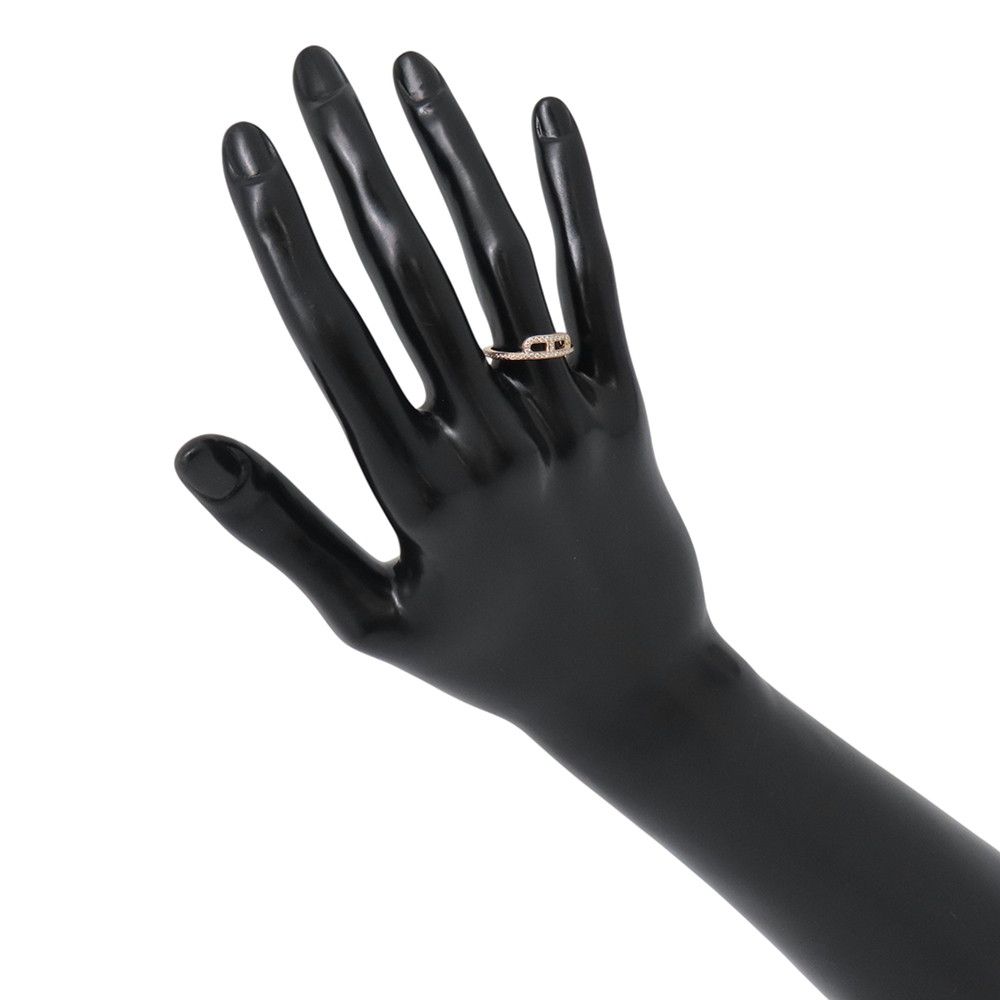 Hermes Ring Link Diamond Total 18k Pink Gold