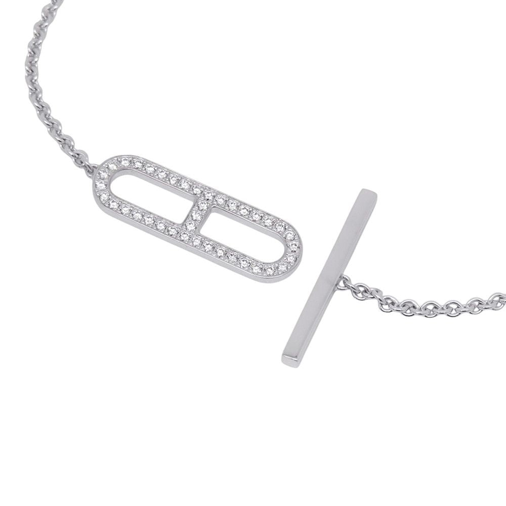 Hermes Bracelet Chaine D'ancre Diamond Total 18k White Gold — view 5
