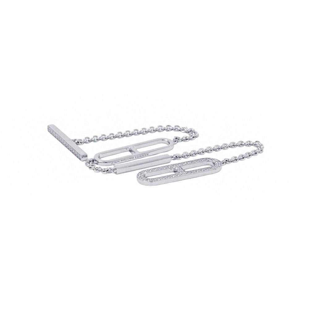 Hermes Bracelet Chaine D'ancre Diamond Total 18k White Gold — view 2