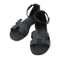 Hermes Sandals Santorini Epsom 38 Shoes Black