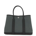 Hermes Tote Garden Party TPM Vert Mangrove Black Silver Toile Ash Negonda