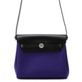 Hermes Shoulder Bag Herbag Zip Mini Purple Black Silver Toile Ash Vache Hunter