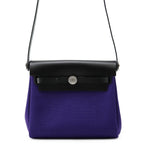 Hermes Shoulder Bag Herbag Zip Mini Purple Black Silver Toile Ash Vache Hunter