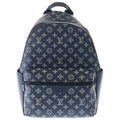 Louis Vuitton Monogram Shadow Discovery Backpack PM Navy Leather Silver